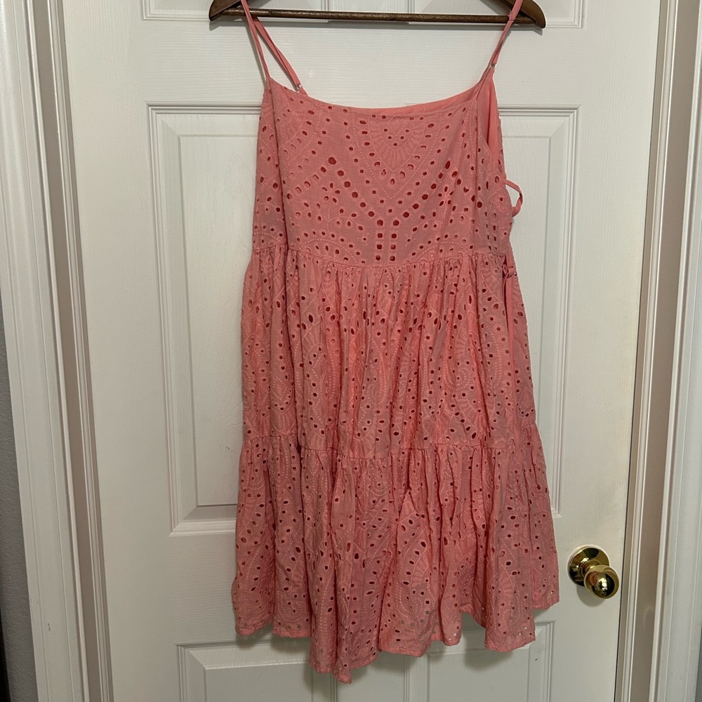 Altar'd State Coral Eyelet Dress